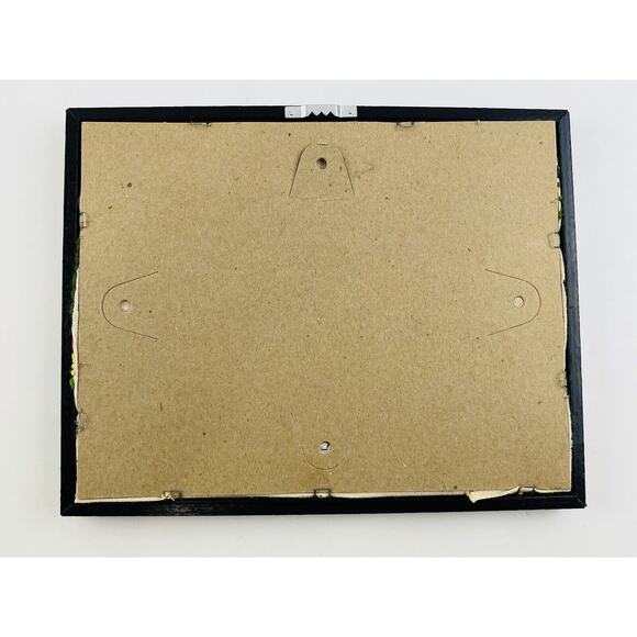 Vintage Crewel Long Stitch Framed Fiber Art Stream Covered Bridge Cottage Trees - Picture 9 of 10